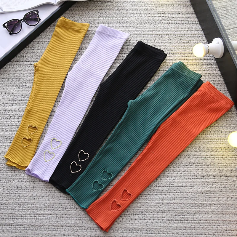 Детские леггинсы новинка 2019 милые эластичные штаны с нитками для маленьких