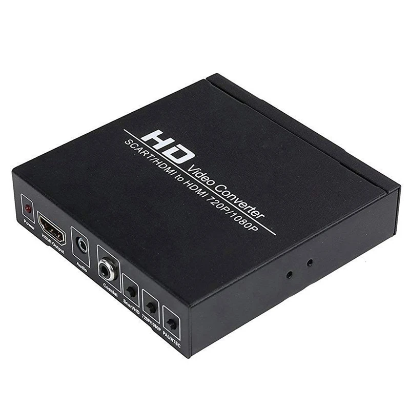 Преобразователь видео PAL / NTSC SCART и HDMI в коробка 1080P Upscaler с 3 5 мм коаксиальным