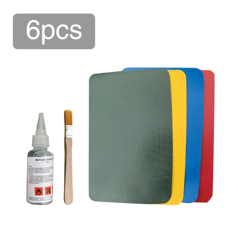 

6pcs PVC Patch Repair Kit Repair Leather PU Patches Kit Set Accessory For Inflatable Raft Boat Canoe Kayak Swimming Ring Tool