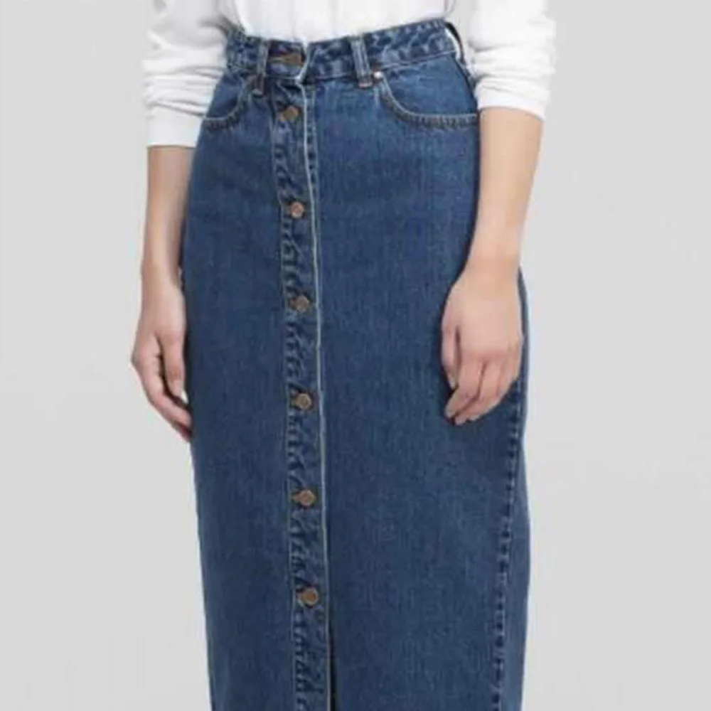 Denim Jeans Women Buttons Long Skirt High Waist Muslim Bottoms Blue Club Streetwear Cotton Sexy Harajuku Jean Skirts Plus Size | Женская