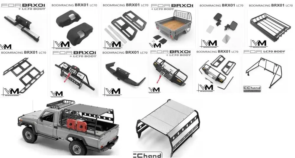 Дополнительные детали для грузовика BOOMRACING BRX01 LC70 Killerbody 1/10|Детали и аксессуары| |