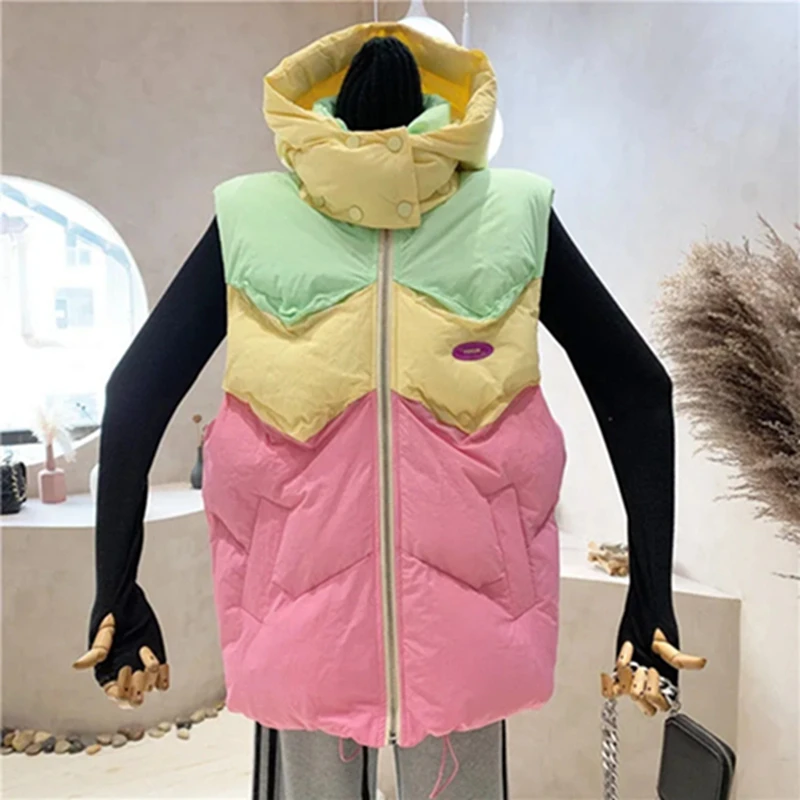 

2021 New Arrivals Winter Casual Vest Women Warm Women's Vests Turn Down Collar Sleeveless Waistcoat Teen Girls