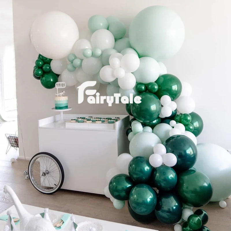 

Macaron Mint White Pastel Balloons Garland Arch Kit Forest Green 129pcs For Birthday Wedding Baby Shower Party globos Decoration