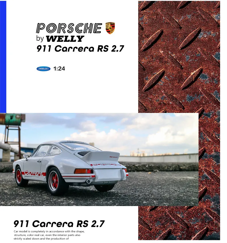 Welly 1:24 Porsche 911 CarreraRS автомобиль сплав модель автомобиля Моделирование Украшение автомобиля коллекция Подарочная игрушка Литье под давлением модель игрушка для мальчиков