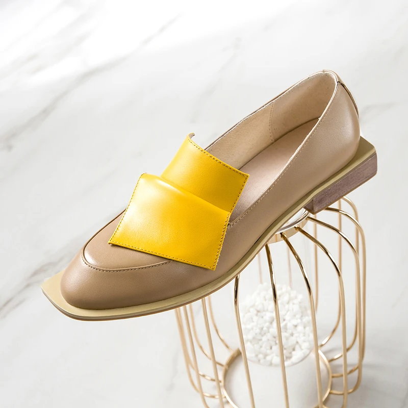 Женские туфли оксфорды из натуральной кожи на плоской подошве|Обувь без каблука|