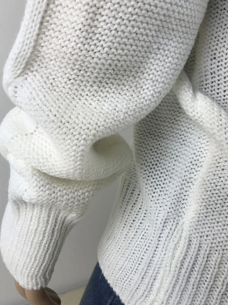 Женский свитер с открытыми плечами пикантный размера плюс пуловер женская