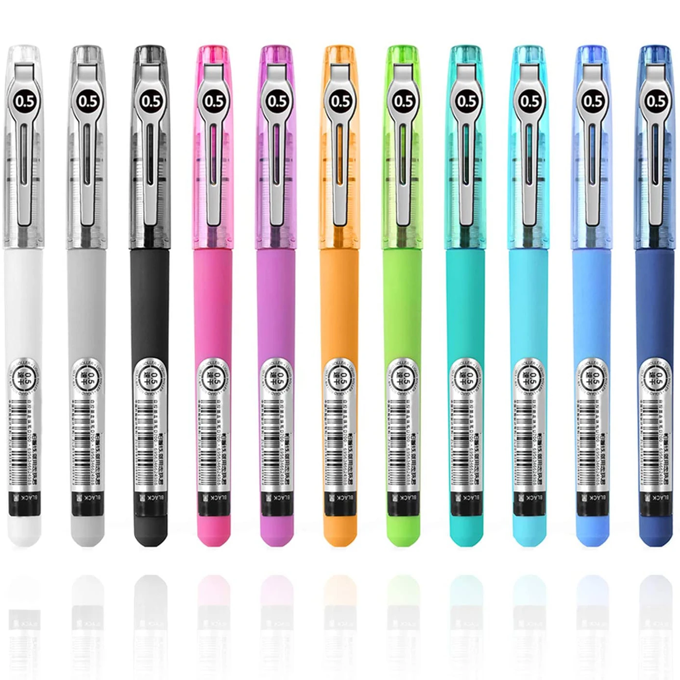 

Rollerball Pens 11Pcs Fine Point Pens with Quick-Drying Ink 0.5 mm Extra Fine Point Pens Black Rolling Ball Pens for Journaling