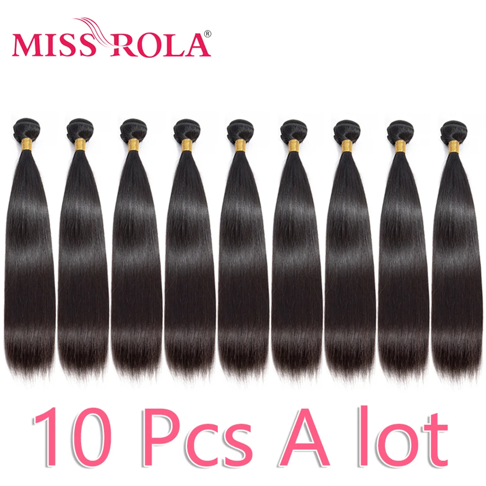 Miss Rola Peruvian Hair Weave Bundles Natural Color 10  Bundles Remy 100% Human Hair Extension 8-30 Inch Straight Hair Bundles