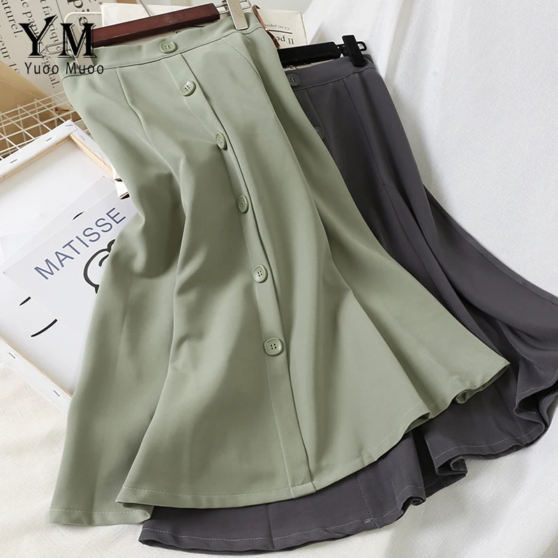 YuooMuoo Осенняя юбка трапециевидной формы с высокой талией 2019 Европейская женская