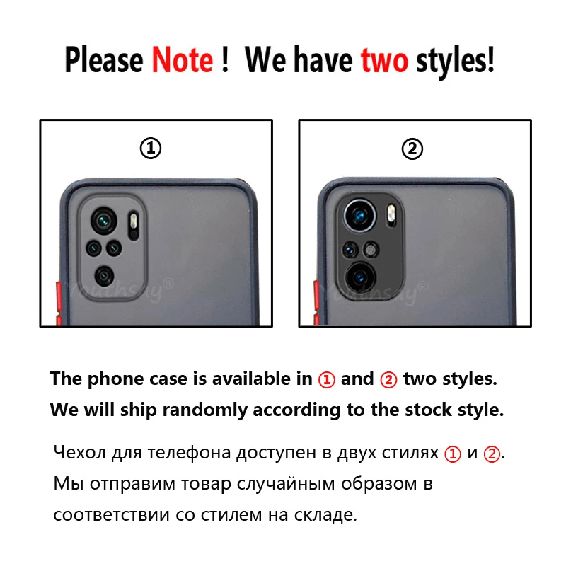 

For Xiaomi Redmi Note 10 Pro Case Silicone Matte Rubber Funda PC Translucent Case For Xiaomi Redmi Note 10 5G 10S Pro Cover
