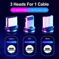 USB Magnetic Charging Cable for Micro Type-C 8 Pin Fast Charging Cable for Iphone Huawei Samsung Android Mobile Phone Cord Wire