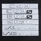 C63S E63S S63S V8 V12 BITURBO 4MATIC буквы эмблемы S значок на багажник автомобиля брызговик значок логотип для Mercedes Benz AMG серия хром
