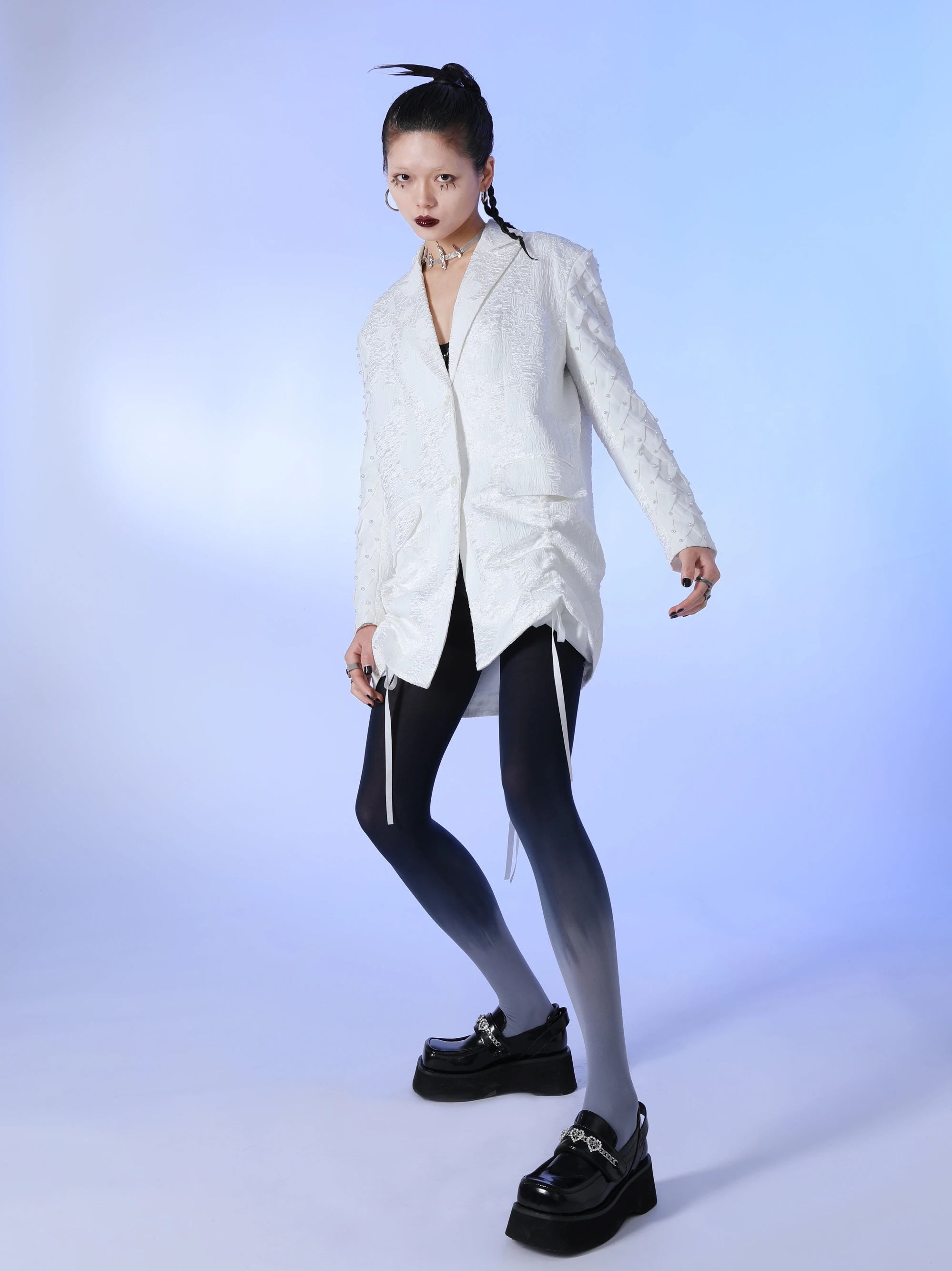 Yzzi He Spring/Summer New Lolita Romper Silk Screen Socks Cute Sexy Tight Black and White Leggings women clothing