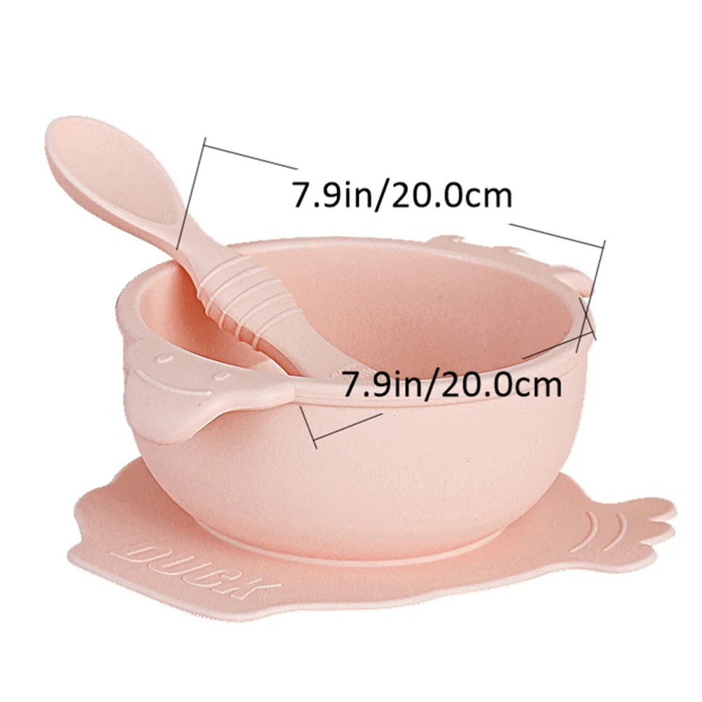 

1 Set Baby Suction Cup Bowls Heat Resistant Baby Bowl Feeding Bowl with Spoon