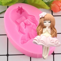 lovey girl silicone fondant resin aroma stone ornaments soap mold for pastry cup cake decorating kitchen tool