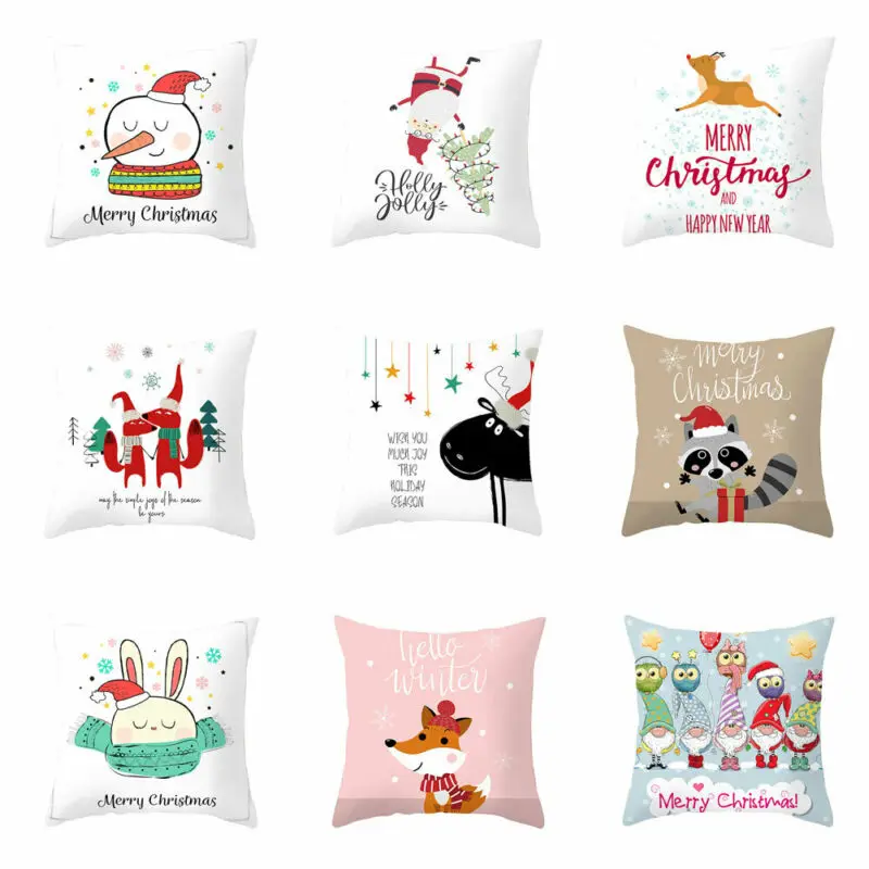 45x45 см рождественские украшения для дома хлопок лен наволочка подушки
