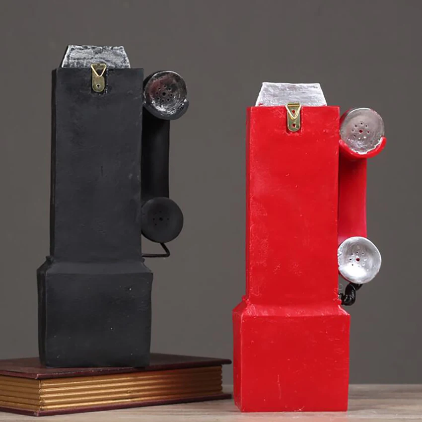 Ретро модель телефона с резиновым циферблатом винтажная фигурка украшение для