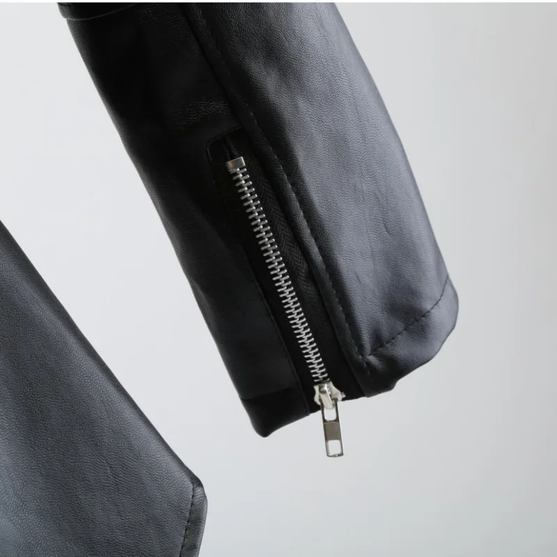 2021 Новый осень-зима с лацканами из искусственная (-ый) искусственной кожи на