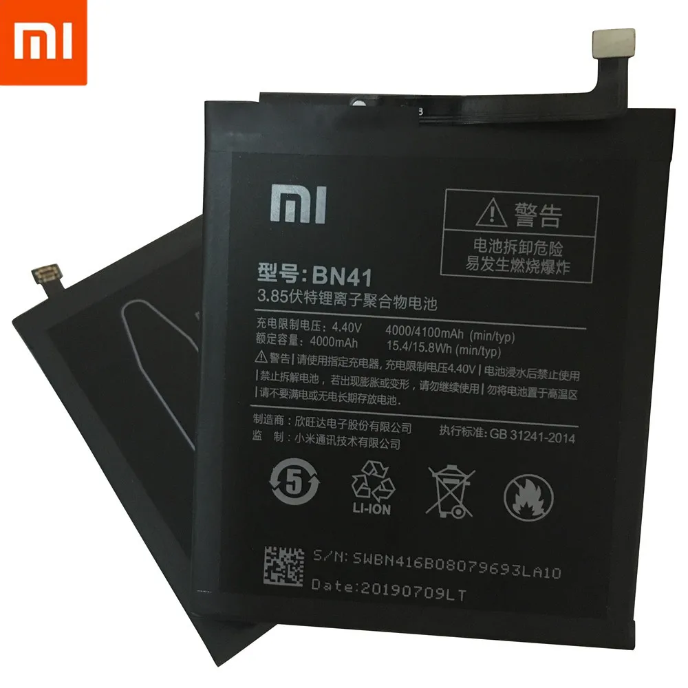 Xiao mi Real 4100 мАч BN41 Аккумулятор для Xiaomi Redmi Note 4 MTK Helio X20/Note 4X Pro MTK Helio X20+ инструмент
