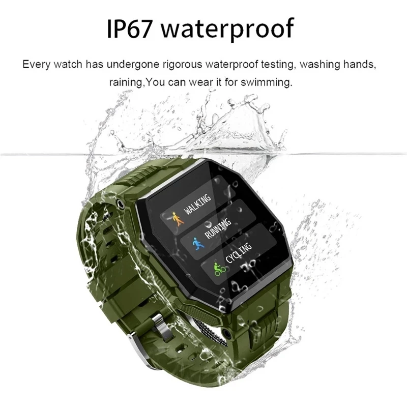 

2021 Luxury military sport Men's Smart watch Men Full screen touch Blood pressure Heart rate monitor Bluetooth call smartwatch