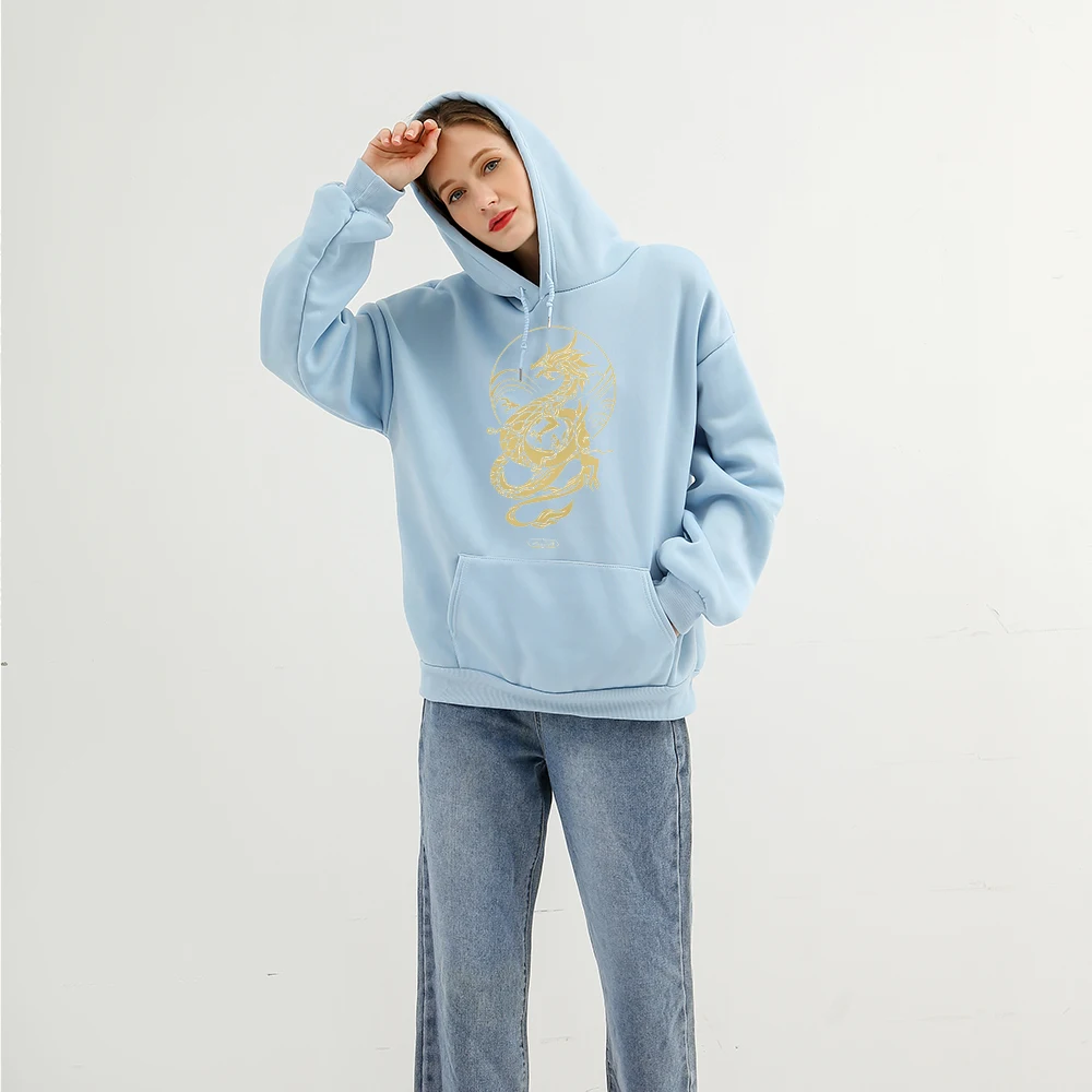 Graphic Sweatshirt Dragon Printing Women Sweetshirts Winter Cool Style Hoodie Women Harajuku Leisure Korean Ulzzang Clothes
