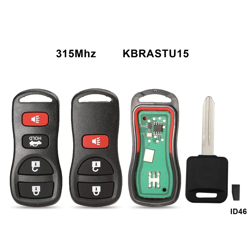 3 кнопки 315MHZ чехол для дистанционного ключа Nissan Keyless entrip 46 чип пустой