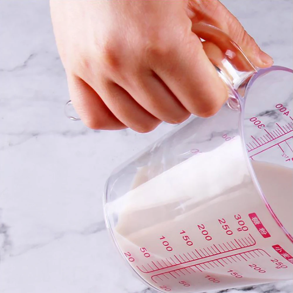 Высококачественная пластиковая мерная чашка 250/500 мл Фотографическая прозрачная