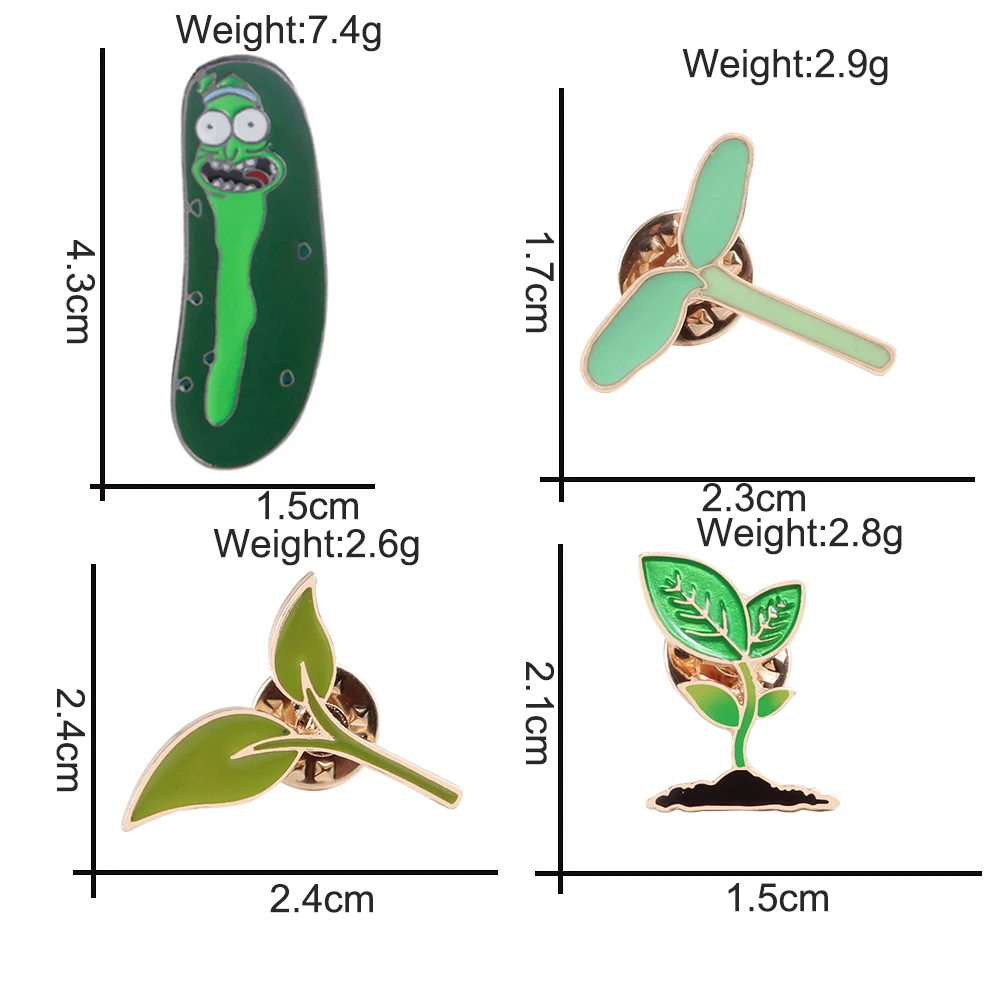 Cute Green Worm Plant Enamel Pins Woman Man Cartoon Invertebrate Tree Bud Leaves Kids Fashion Brooches Denim Lapel Badge Jewelry images - 6