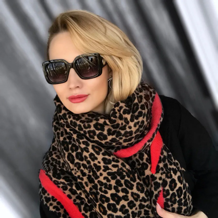 Lakysilk роскошный бренд Леопардовый Кашемировый шарф для женщин Зимний теплый дизайнерский дамская модная пашминовая шаль платок для девочек