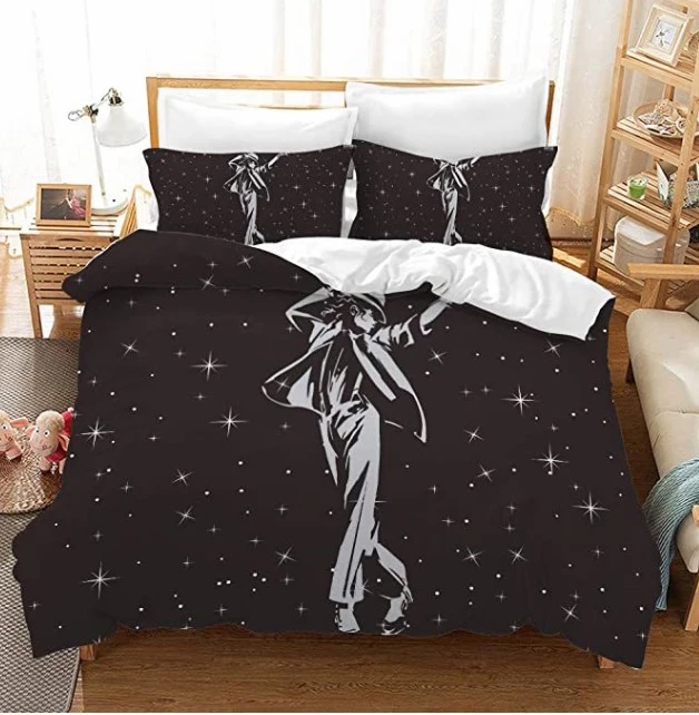 

Twin Full Queen King Size Bedding Set Michael Jackson 3D Printed Duvet Cover Set Comfortable Bed Linens for Young Boys and Girls