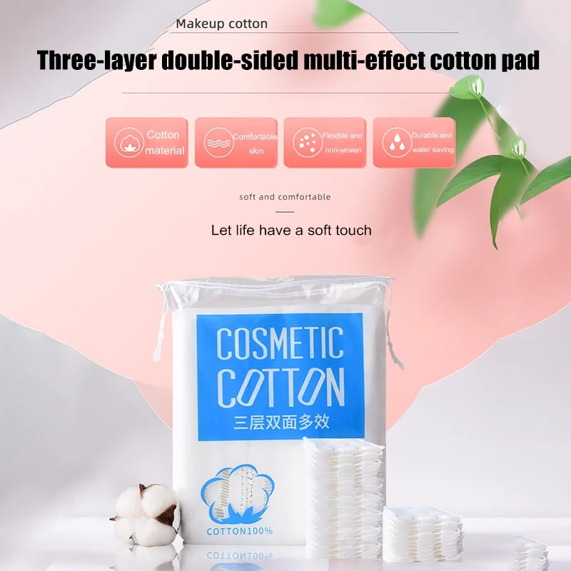 Ватные подушечки влажные и сухие двойного использования чистые косметические 50