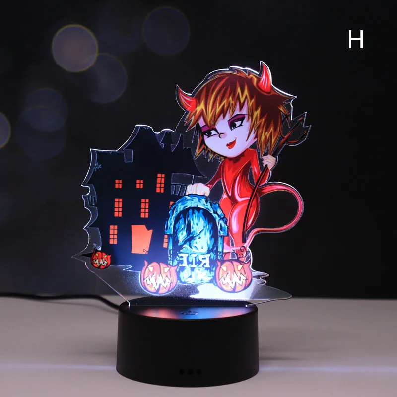 

3D LED Night Light Lamp Halloween Series 16 Color 3D Night light Remote Control Table Lamps Toys Gift For kid Home Decor E7