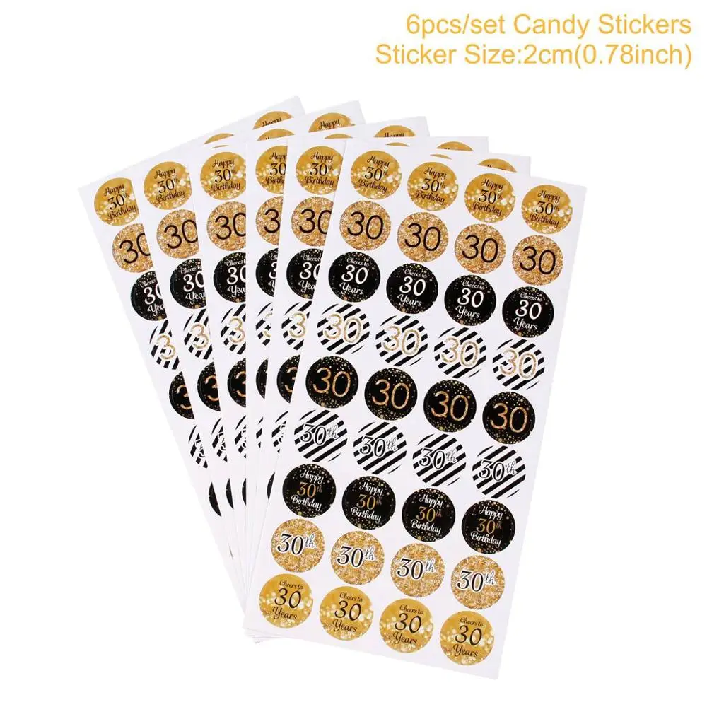 Paper Sticker 30 30 40 50 день рождения украшения для взрослых с днем рождения шары 30 лет Свадьба юбилей день рождения Декор вечерние принадлежности - Цвет: Paper Sticker 30