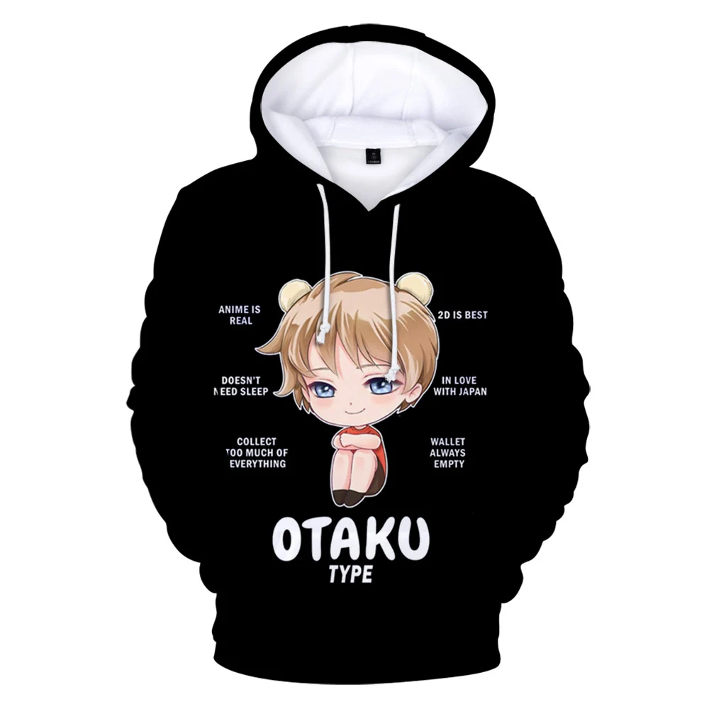 

Kawaii Cartoon Otaku 3D Hoodies Men Women Harajuku Streetwear Tops Casual Long Sleeve Pullovers Children's Anime Sweatshirt Tops