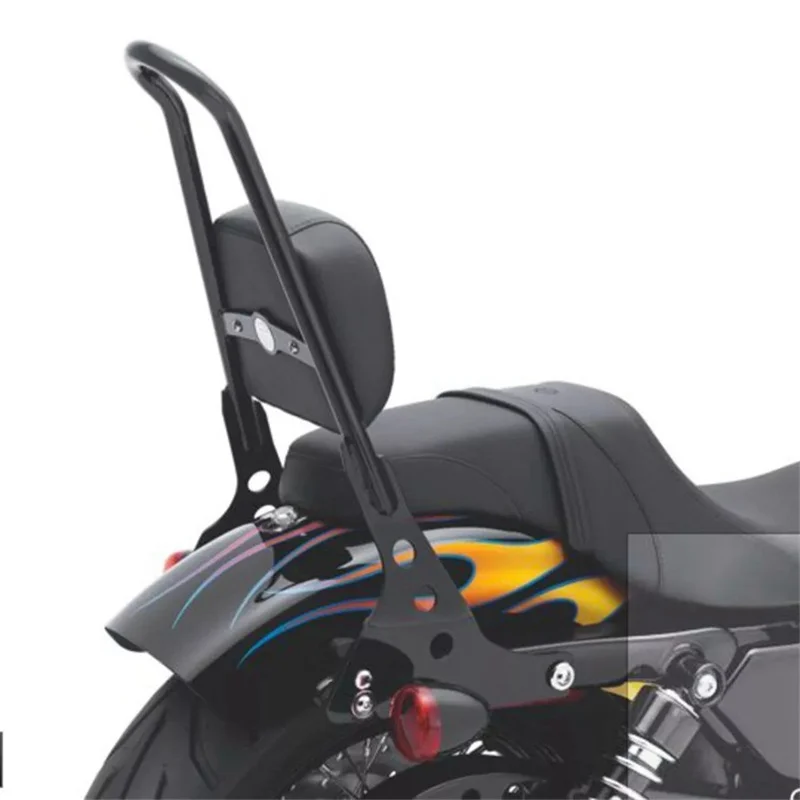 Черная хромированная Съемная багажная стойка со спинкой для пассажиров Harley Sportster