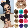 MEIFAN Synthetic Elastic Hair Bun Scrunchie Curly Chignons Hair Rope High temperature Natural Fake Clip in Hair Ponytail Extensi
