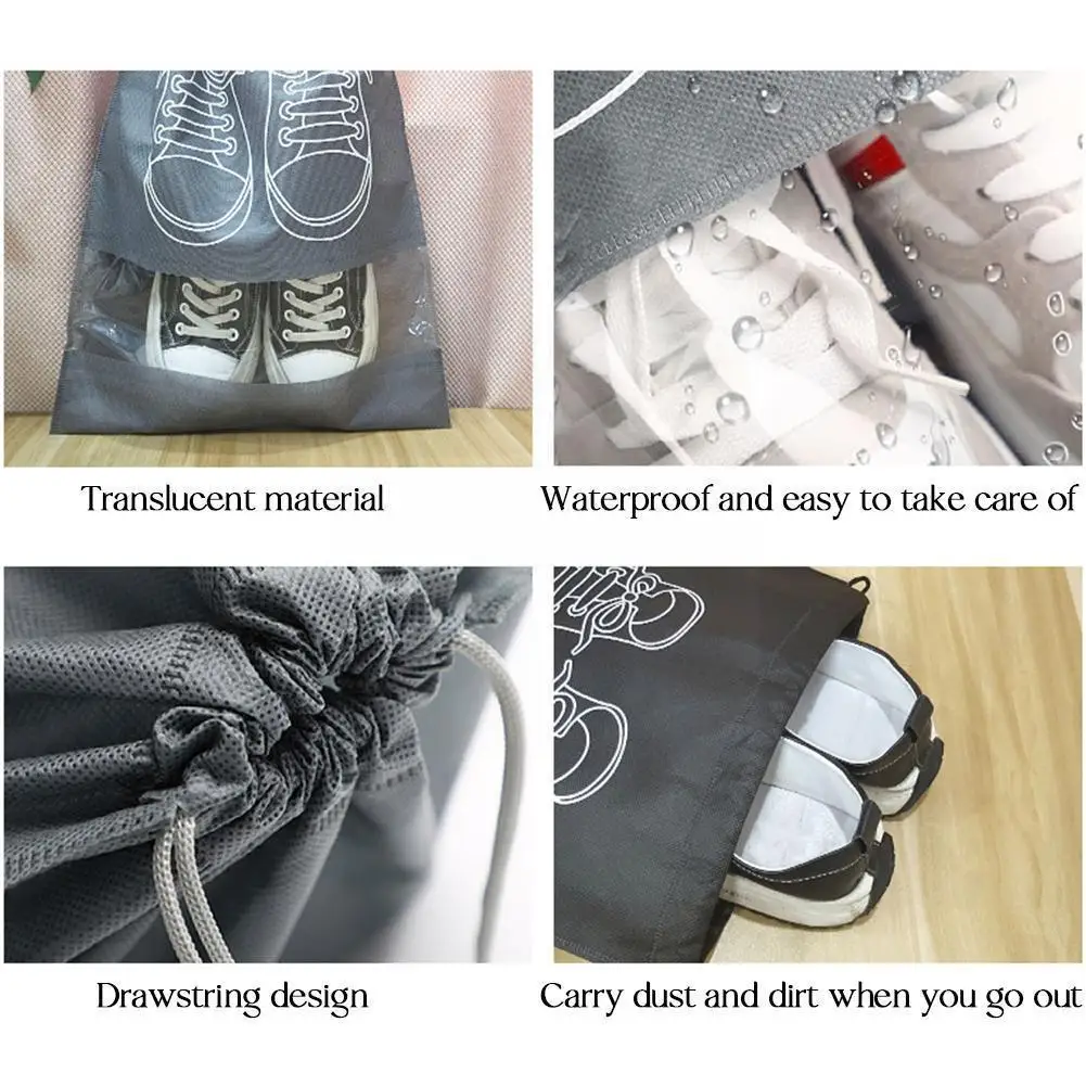 

Non-woven Shoes Bag Waterproof Dustproof Travel Bag Portable Tote Drawstring Bag For Shoes Storage Shoes Organizer Wholesal F9O0