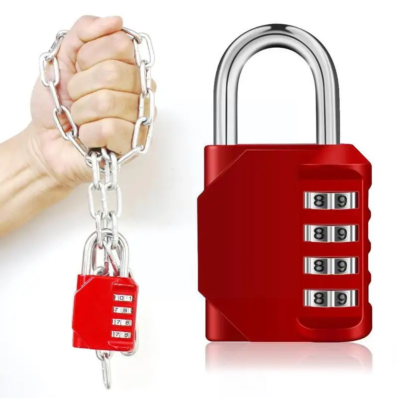 

New Combination Lock 4 Digit Anti Rust Padlock Set Weatherproof Outdoor Gate Storage Padlock Lock O3G8