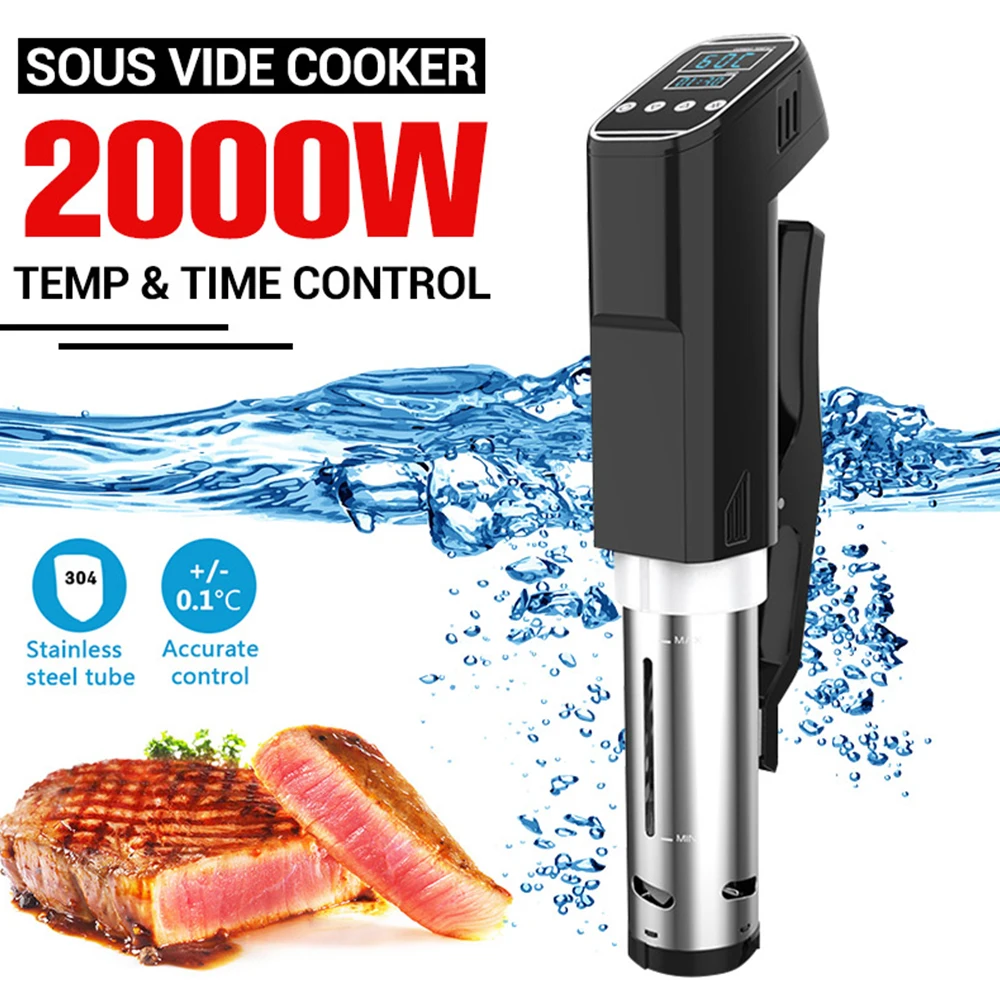 2000W Precision Slow Cooker Touch Screen LCD Digital Display Vacuum Sous Vide Cooker Immersion Circulator Accurate Temperature