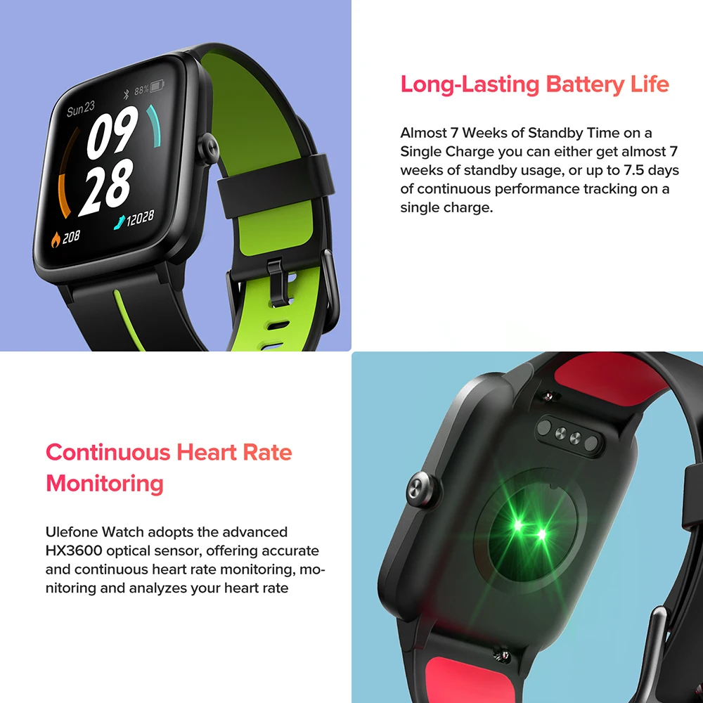 Смарт часы Ulefone с GPS водонепроницаемые 5 АТМ пульсометром и мониторингом