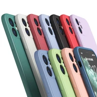 candy color soft tpu phone case for iphone 13 12 11 pro max xr xs max x 6 7 8 plus se 2020 liquid silicone square back cover