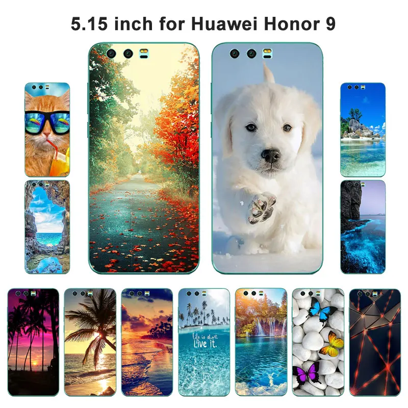 Силиконовый чехол для Huawei Honor 9 Scape чехлы с принтом Premium Capa мягкие из ТПУ