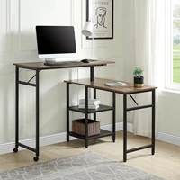 home office l shaped computer desk with storage shelf industrial style desktop computer table home furniture