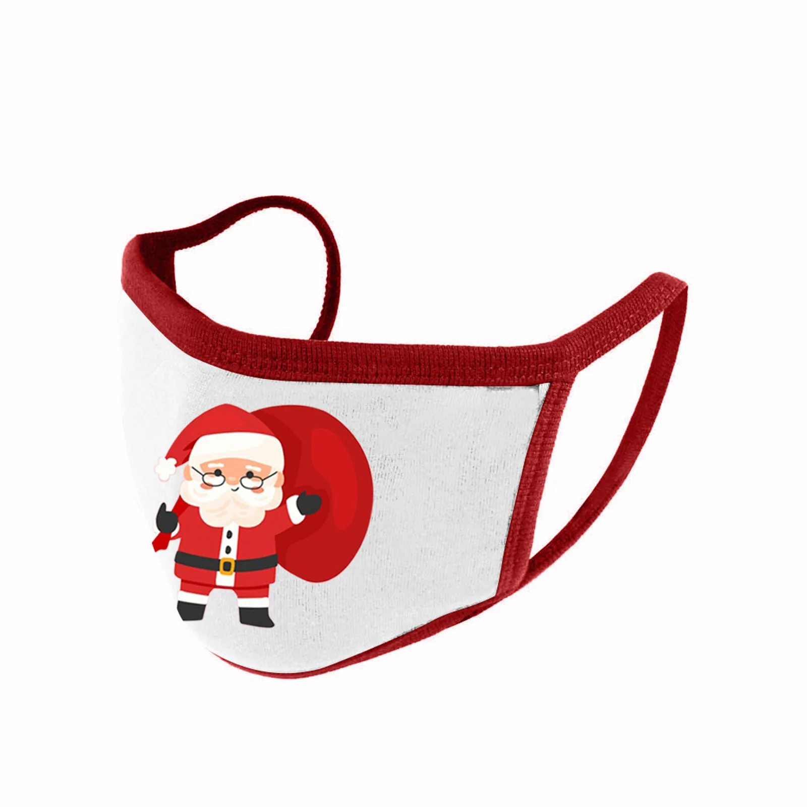 

Merry Christmas Happy New Year Face Mask Dustproof Windproof Foggy Breathable Cycling Mask Santa Claus Elk Printing Masque