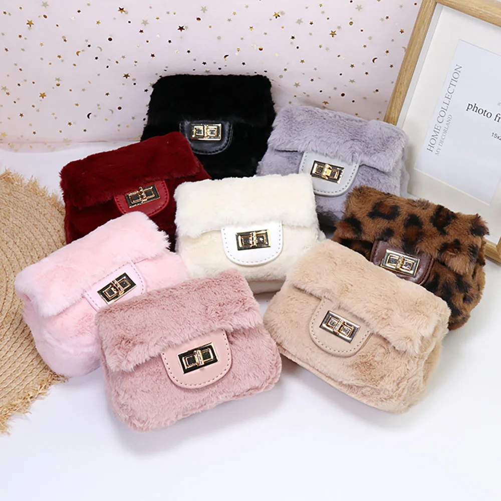 

Candy Color Velvet Handbags For Girls Small Mini Fashion Winter Girl's Shoulder Bag Metal Chains Fashion Crossbody Bags Women