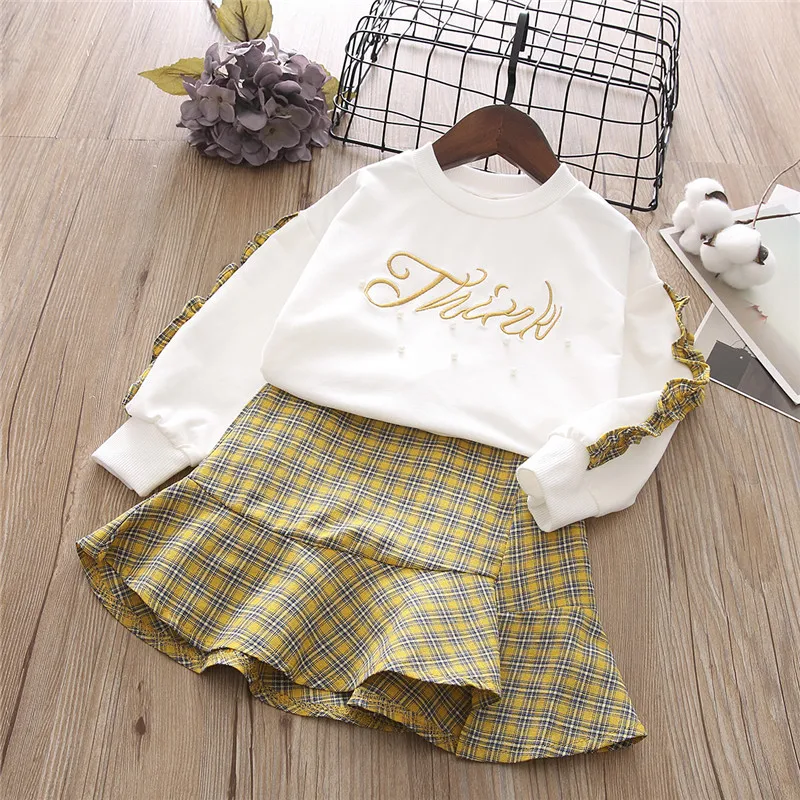 Комплект зимней одежды для девочек рубашка с длинными рукавами разноцветными