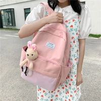 college style womens backpack simple backpacks for girls female bags large capacity solid color schoolbag laptop bag