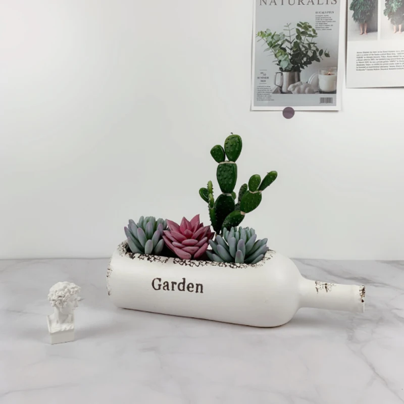 Форма бутылки вина керамический цветочный горшок настольная ваза для растений