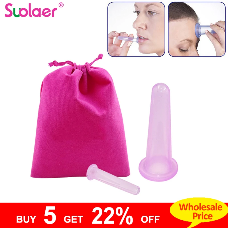 2 шт. массажного чашка для всего тела и уход за кожей лица Китайский Вакуумный