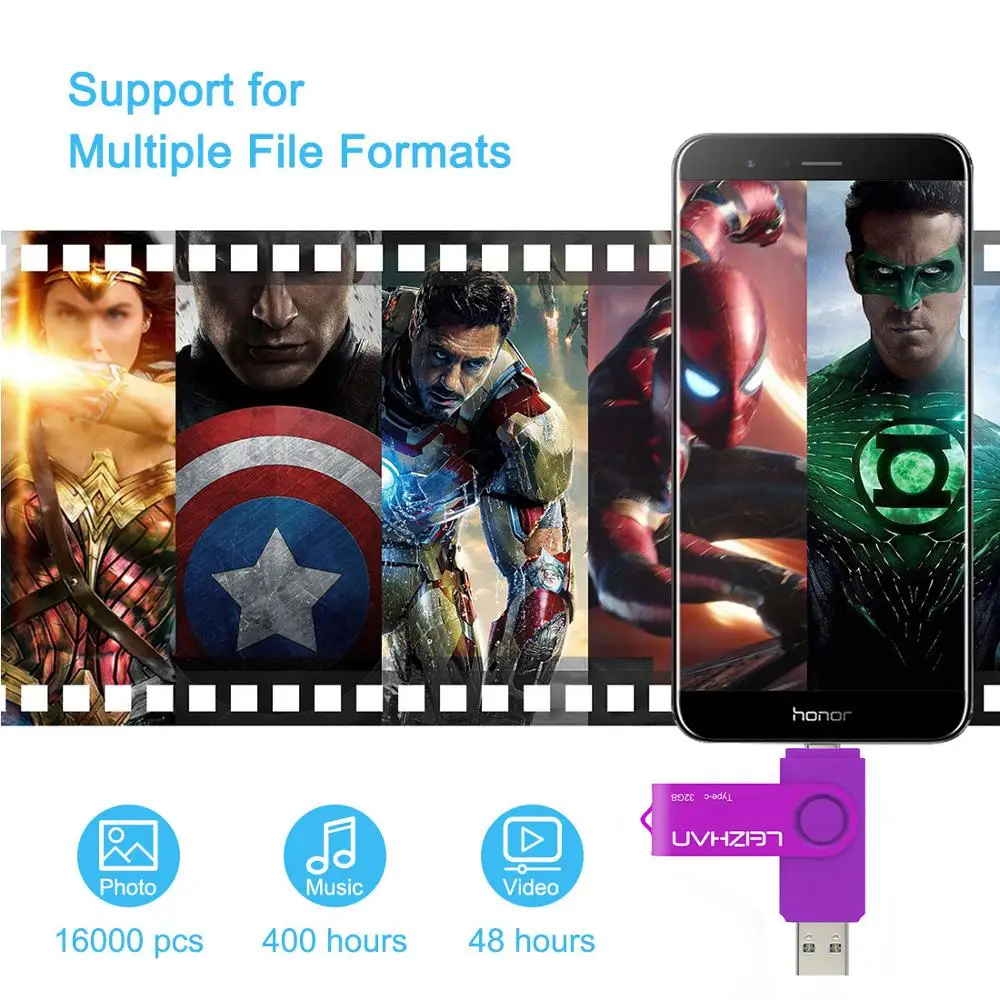 

LEIZHAN USBC Photo Stick Type-C USB Flash Drive 256GB 128GB 64GB 32GB 16GB 3.0 Memory stick High Speed flash usb key Pendrive